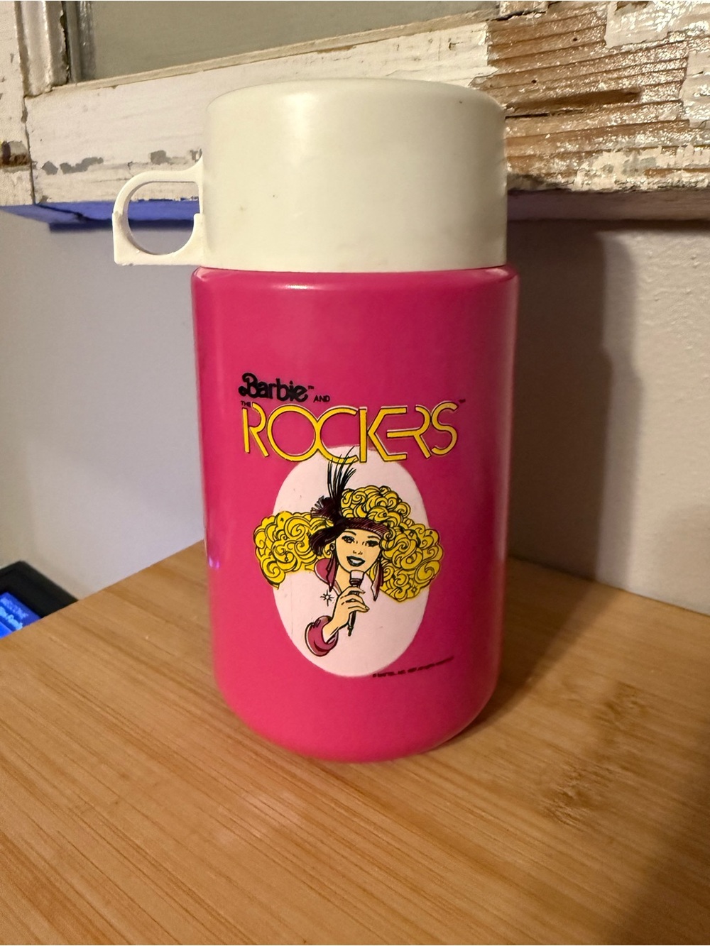 VINTAGE THERMOS BARBIE & THE ROCKERS PINK & YELLOW 1987